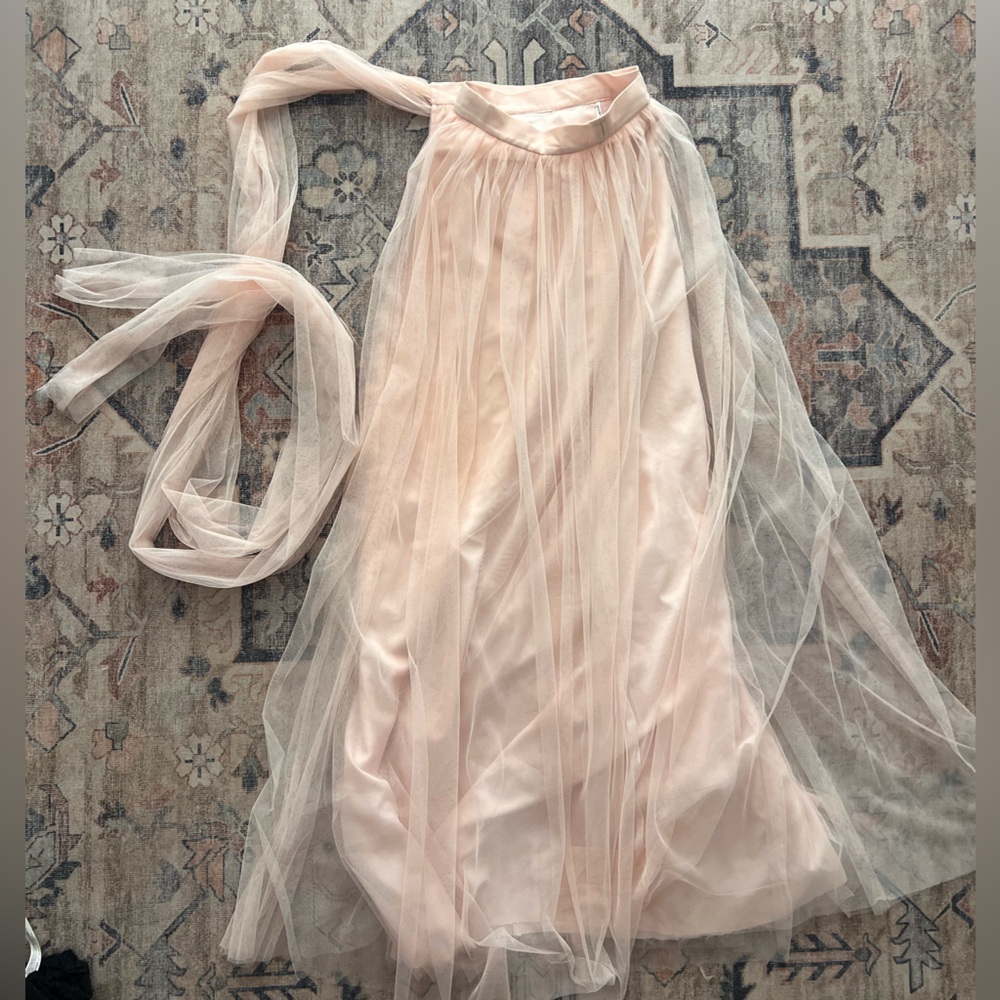 Joanna August Blush Sheer Tulle skirt